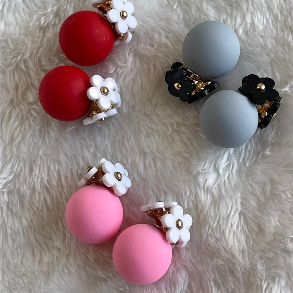 Earrings 3 pairs set